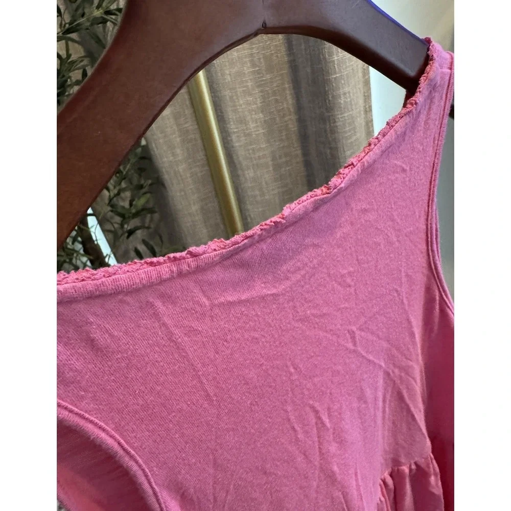 Ralph Lauren Girls Pink Tiered Sleeveless Dress Sz Large 12-14 Cotton